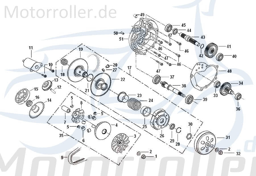Generic Race 125 Zwischenrad Generic Race 125 220073000000 Motorroller.de Ritzel Getrieberad Zwischenzahnrad Zwischenritzel 125ccm-4Takt Scooter