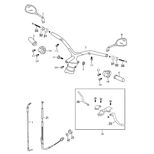 Rückspiegel Spiegel rechts glanzschwarz 280 mm 86725