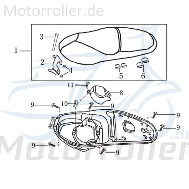 Kreidler Martinique 125 Helmstaufach 125ccm 4Takt 702583 Motorroller.de Helmfach 125ccm-4Takt Scooter Ersatzteil Service Inpektion Direktimport