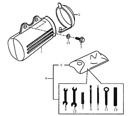 Kreidler DICE GS/SM 125i Verschlusskappe Werkzeugbox 89065 Abdeckung Deckel Cover Werkzeugkasten Rex Supermoto Enduro 125 DD