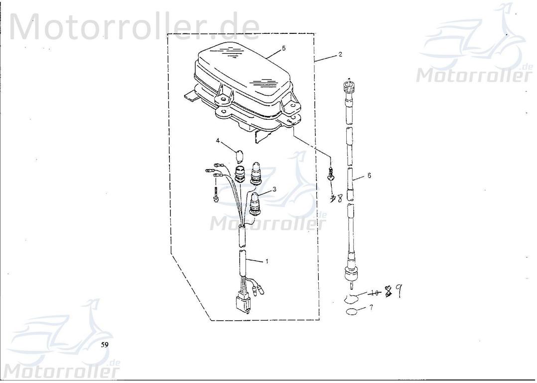 Tachowelle für Trommelbremse Länge 870 mm 78010