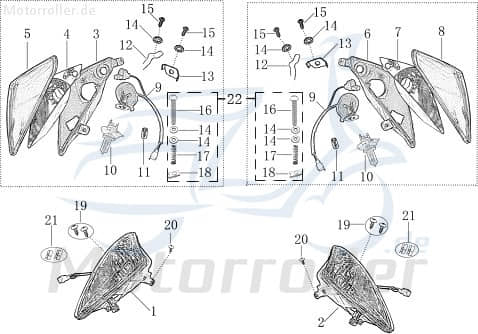 Scheinwerferbirne Halogen 12V 35W AGM Roller 50ccm 2Takt Motorroller.de Halogenleuchte Halogenglühlampe Scheinwerferlampe Glühbirne Leuchtmittel