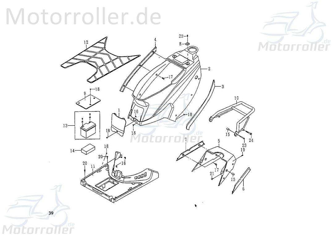 SMC Rücklichtabdeckung Extra 50 T 50kmh hinten 50ccm 2Takt Motorroller.de Verkleidung 50ccm-2Takt Scooter Extra 50 Sport 50kmh Ersatzteil Service