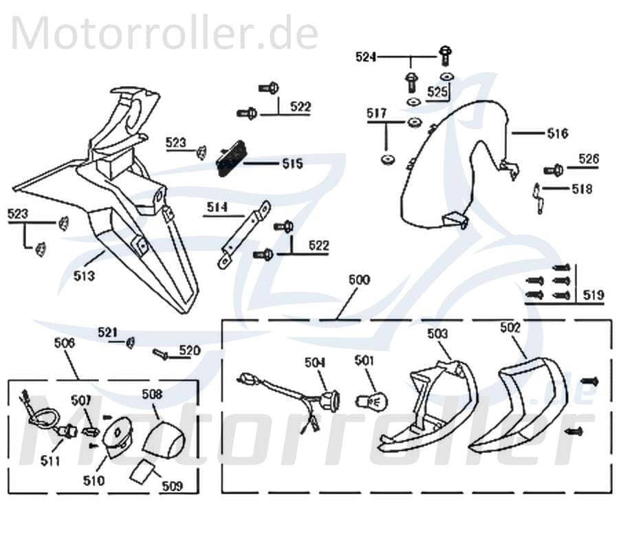 Bundschraube M6x16mm Jonway Florett 2.0 50 City Roller 741014 Motorroller.de Maschinenschraube Flanschschraube Flansch-Schraube Maschinen-Schraube