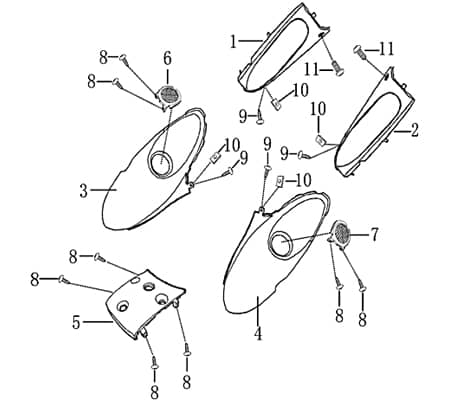 Heckverkleidung links weiß Seitenteil 706947