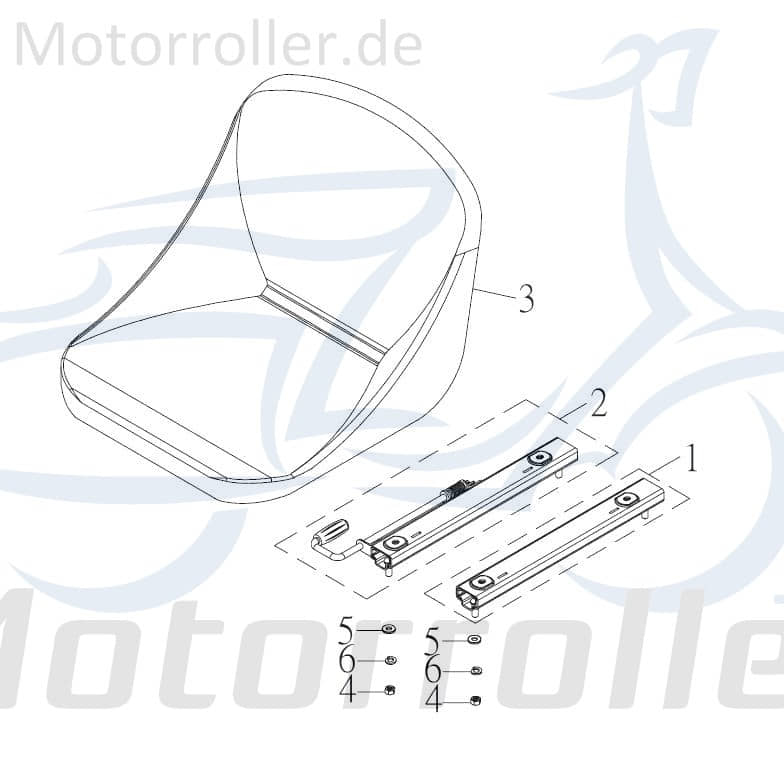 Kreidler F-Kart 170 Verstellschine 100ccm 4Takt 52726-GKO-00 Motorroller.de links Verstellleiste 100ccm-4Takt Ersatzteil Service Inpektion
