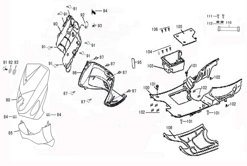 AGM GMX 460 Sport Abdeckung Fahrgestellnummer 50ccm 4Takt 81142-KY-9000 Motorroller.de Kappe Deckel Schutz Verkleidung Platte Cover Blende Schutzhaube