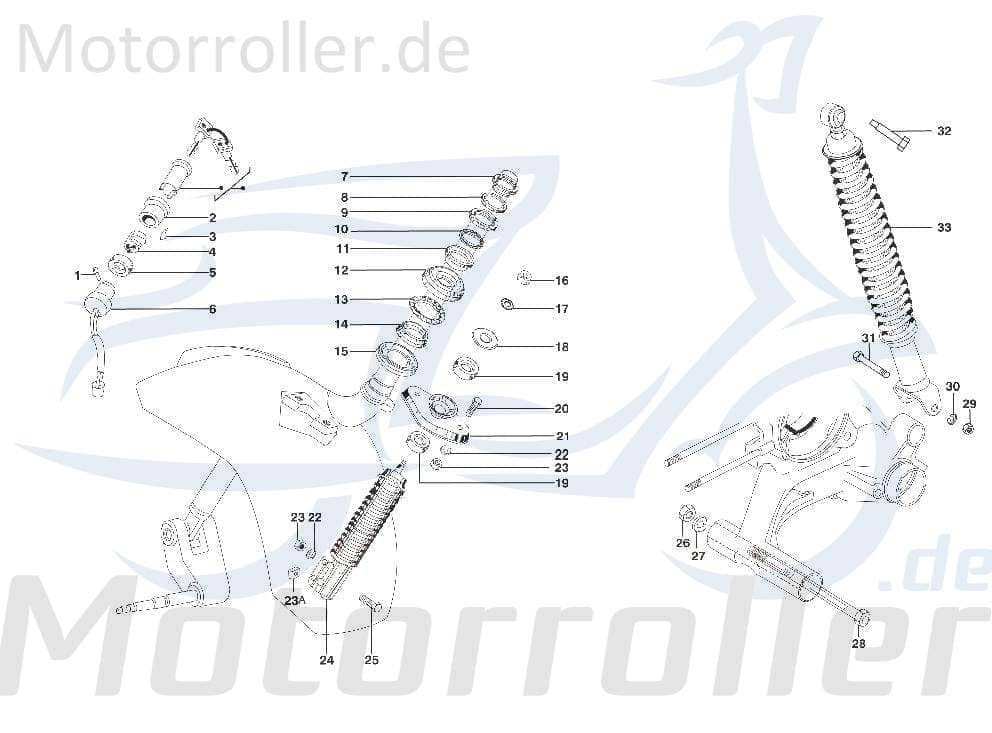 Stoßdämpfer hinten 385 mm LML Motorroller SF522-0663