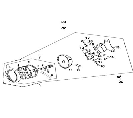 Hagebau Palermo 50 Scheinwerfer 50ccm 4Takt 33100-DGW-9000 Motorroller.de Frontscheinwerfer Hauptscheinwerfer Front-Scheinwerfer Vorderlicht Scooter