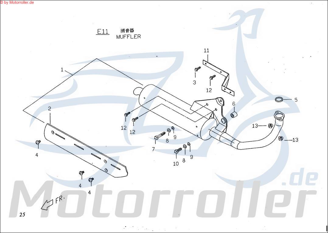 PGO Dichtung Auspuff TR3 50 Auspuffdichtung E9281020000 Motorroller.de Schalldämpfer Abdichtung Schalldämpferdichtung Krümmerdichting