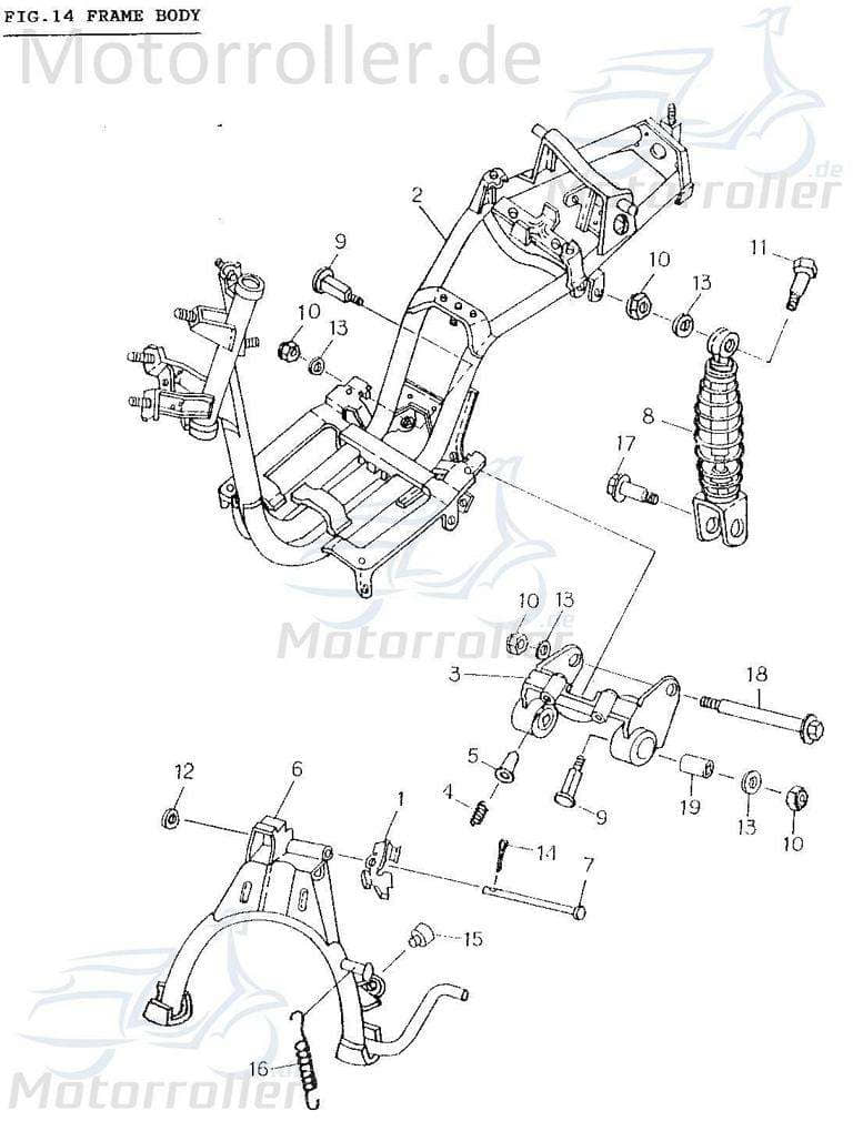 Bolzen Bremsbackenlager Baotian BT49QT 3 Zapfen 50ccm 4Takt Motorroller.de Gewindebolzen Gewindestift Arretierbolzen Stiftschraube Gewinde-Stift