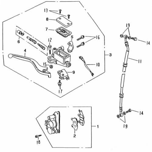Bremsschlauch Rex Cruiser 125 Bremsleitung 125ccm 4Takt Motorroller.de Hydraulikschlauch Hydraulik-Schlauch Hochdruckleitung Hydraulikleitung Motorrad