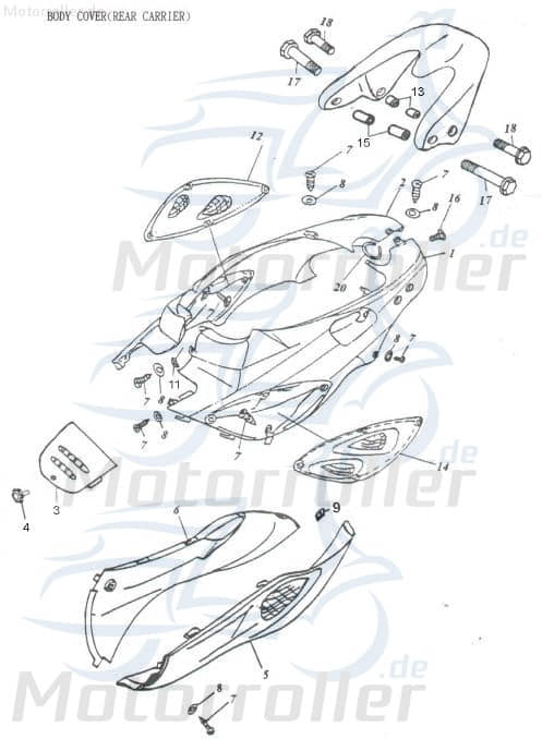 Adly Trittbrettverkleidung links blau Roller 50ccm 2Takt Motorroller.de Fußbrettverkleidung unten 50ccm-2Takt Scooter Super Sonic 50 Ersatzteil