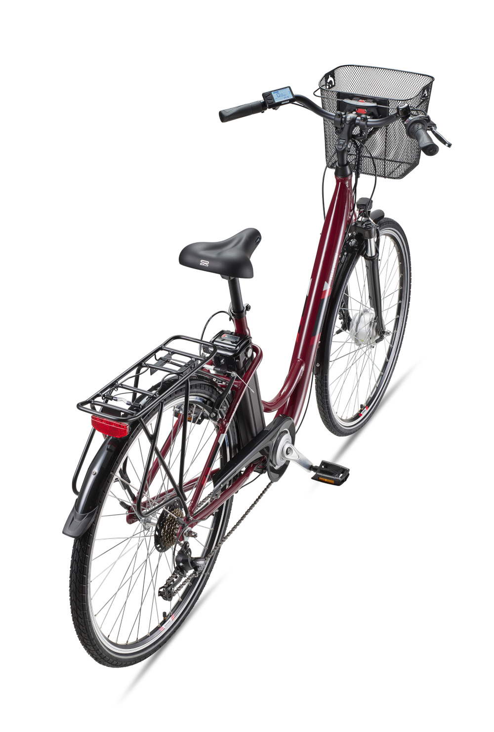 E-Bike Telefunken RC822 Multitalent Elektrofahrrad City-Pedelec weinrot 28" RH 48cm E-Fahrrad Citybike