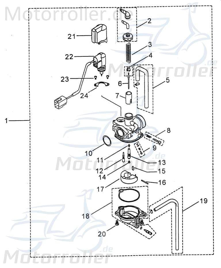 PGO Leerlaufdüse T-Rex 50 Vergaser-Düse Nebendüse 50ccm 2Takt Motorroller.de Vergaserdüse Nebenluftdüse Einstelldüse Nebenluft-Düse Leerlauf-Düse