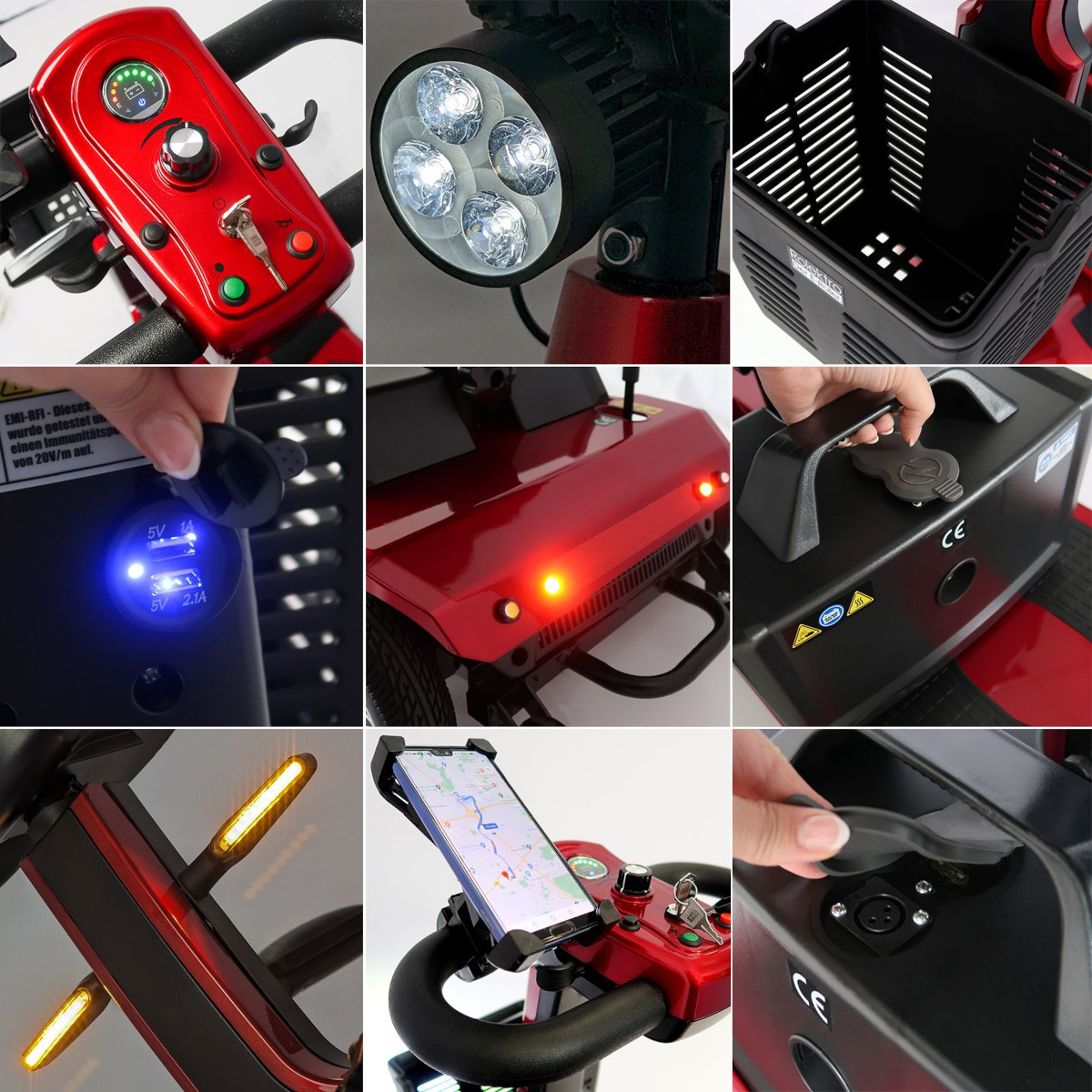 Dreiradroller Scoody E3 Trike 6 300W 6 km/h E-Roller Krankenfahrstuhl Elektroroller Seniorenmobil Seniorenroller Handycaproller E-Scooter