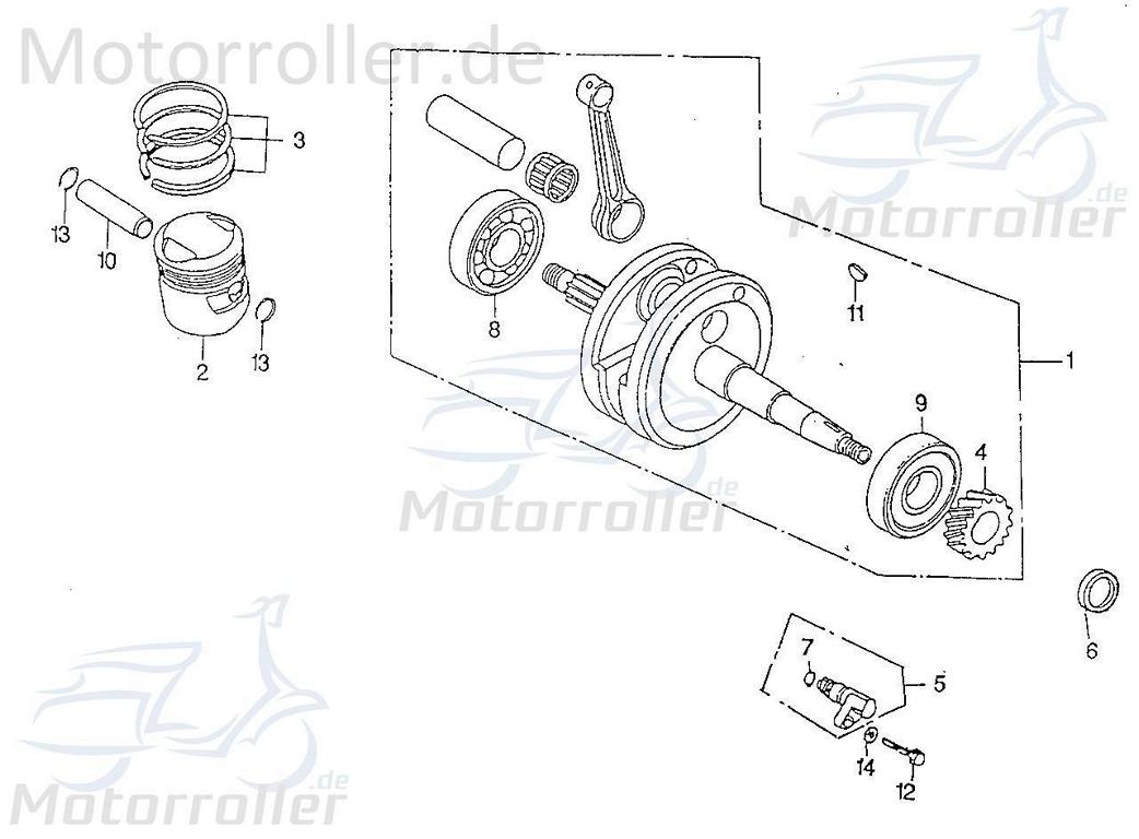 SMC Chopper 125 Kolbenbolzen 125ccm 4Takt 93510-101547 Motorroller.de Piston-Pins Kolben-Bolzen Pleuelbolzen Pleuel-Bolzen Pistonpin Pistonpins