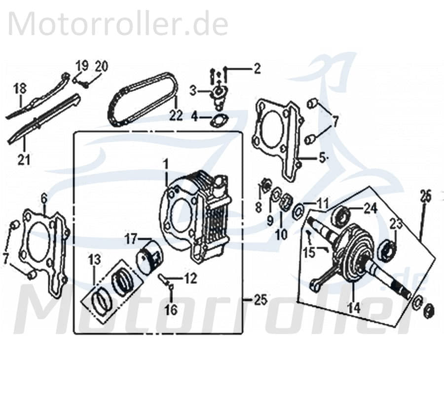 Kreidler Flory 125 Classic Dichtung Zylinderfuss 742005 Fussdichtung Zylinderdichtung Motorroller Scooter