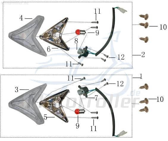 AGM Fighter 50 One Schraube Roller 50ccm 2Takt 9111742010-1 Motorroller.de ST4.2x10mm verzinkt Bundschraube Maschinenschraube Flanschschraube 1E40QMB