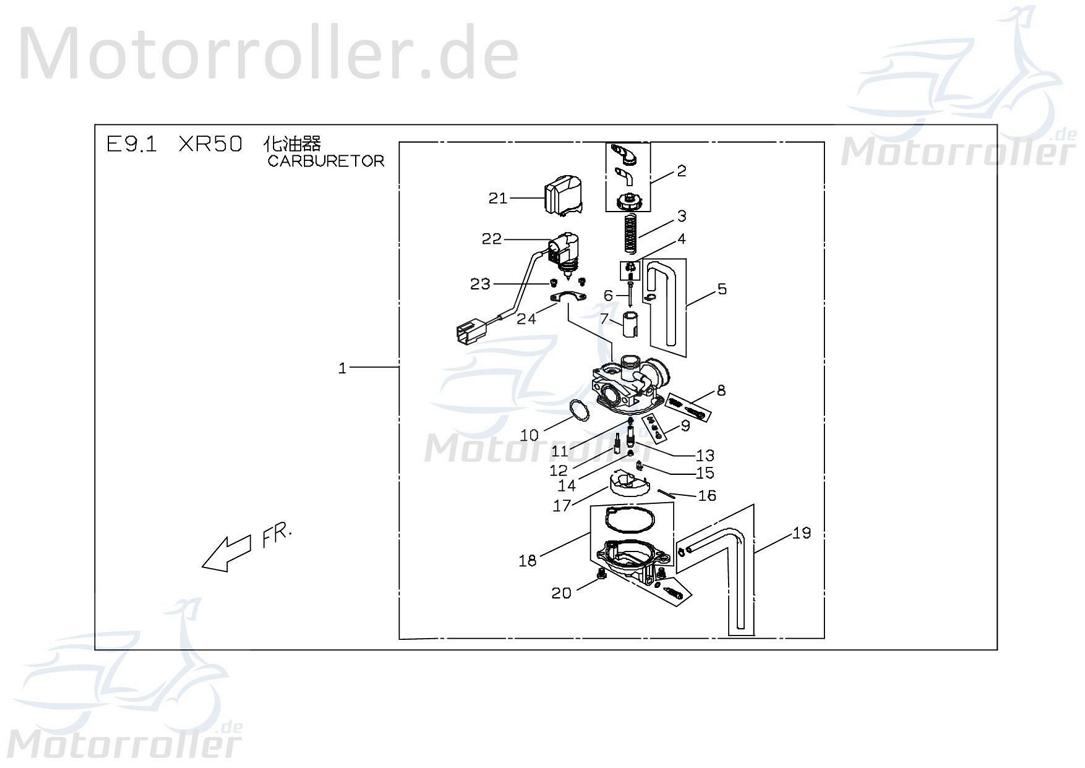 PGO X-RIDER 50 Vergaser Mikuni Quad 50ccm 2Takt E91510000001 Motorroller.de Schwimmer-Vergaser Carburetor Carburateur Benzin-Vergaser Vergaseranlage