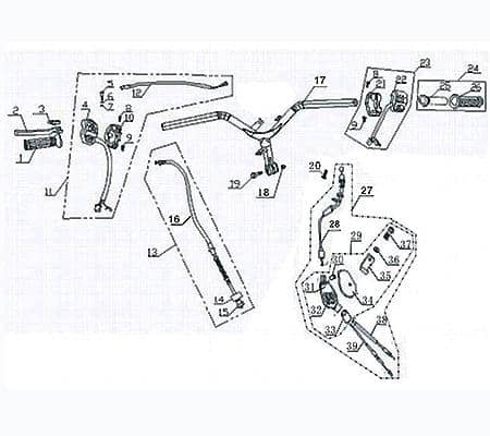 Gasgriff rechts schwarz 2T Haltegriff Handgriff 730190