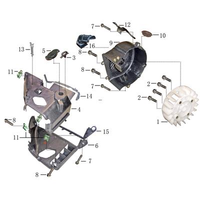 Gebläsedeckel / Lüfterabdeckung 4T Gebläsesystem 704417