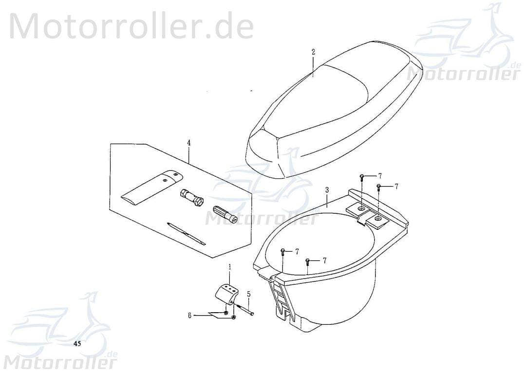 Bundschraube Helmfach Rex RS125 Capriolo Street 125ccm 4Takt Motorroller.de Maschinenschraube Flanschschraube Flansch-Schraube Maschinen-Schraube