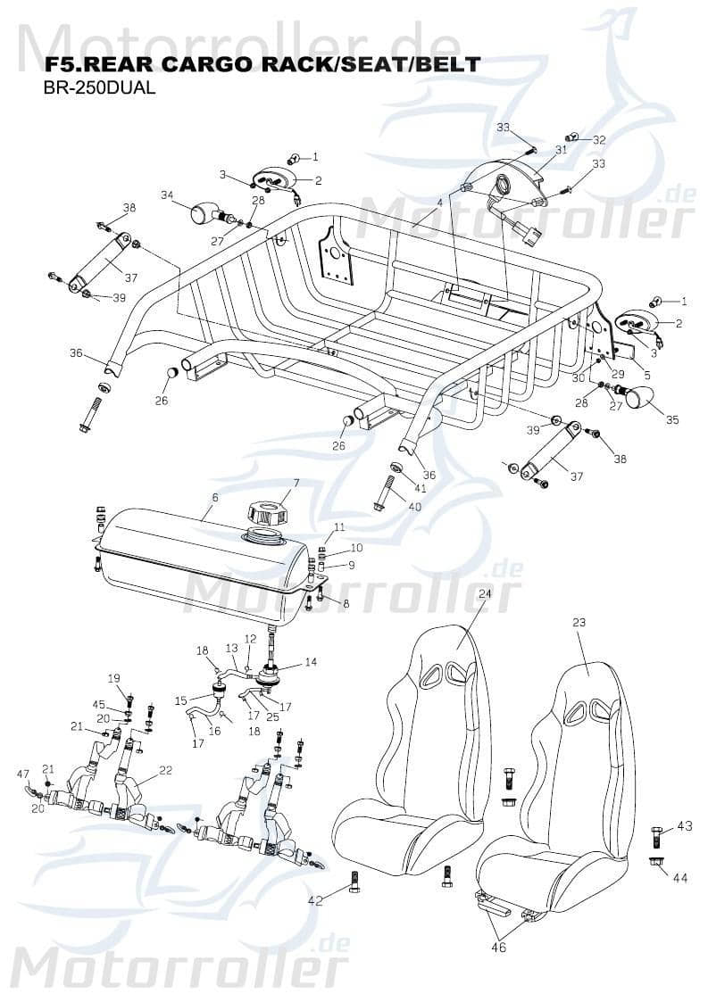 PGO Halter Gepäckträger hinten silber Bugrider 250 Halterung B76762107I00 Motorroller.de Haltebügel Halteblech Halte-Blech Halte-Bügel Buggy Service