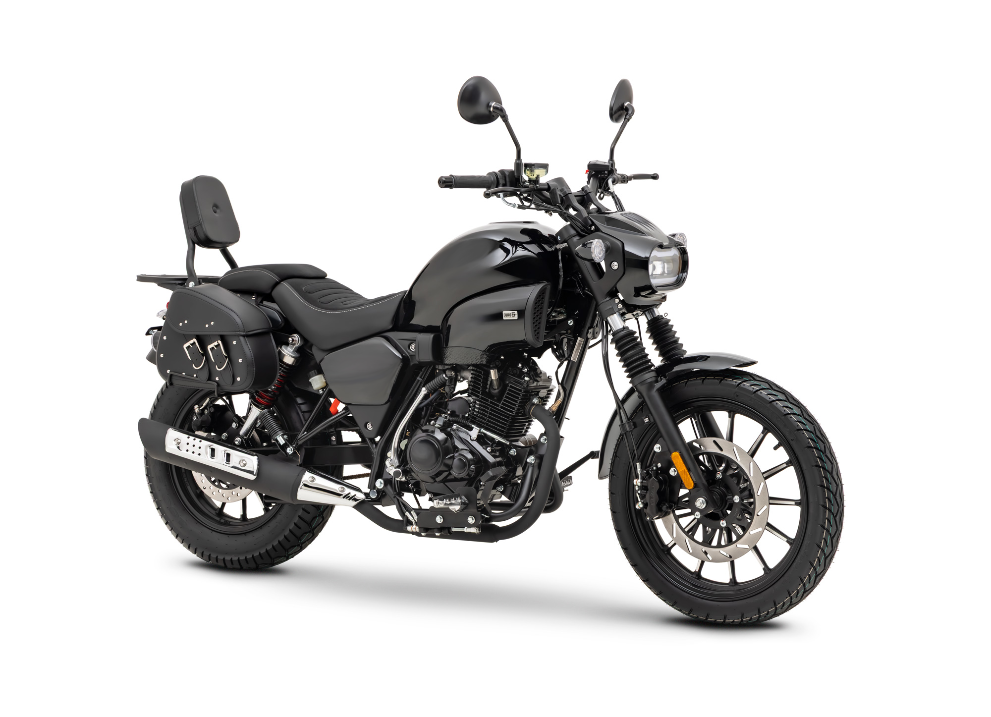 Motorrad Fighter 125 S-RS schwarz 90 km/h Euro 5+ Schaltmoped Chopper 125ccm 4 Takt Leichtkraftrad Krad Kraftrad