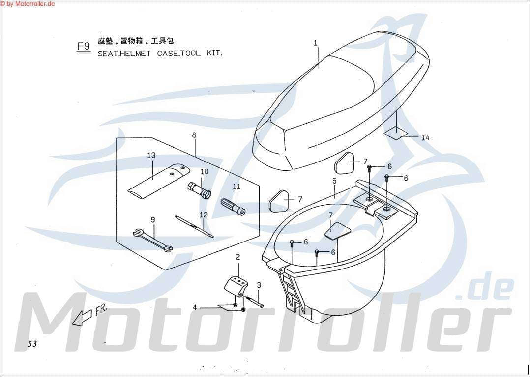 PGO Schraubenschlüssel 10x14mm Big Max 50 Roller 50ccm 2Takt Motorroller.de 50ccm-2Takt Scooter Big Max 90 Ersatzteil Service Inpektion Direktimport
