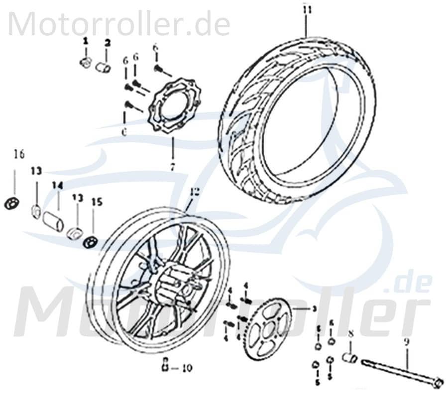 Bolzen Kreidler DICE SM 50 LC Gewindebolzen Zapfen 733409 Motorroller.de Stehbolzen Gewindestift Arretierbolzen Stiftschraube Gewinde-Stift Motorrad