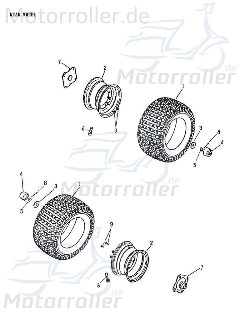 Adly Federbein hinten ATV 50 II Utility XXL AC 50ccm 2Takt Motorroller.de Dämpfer Feder-Bein Gabel-Bein Stoß-Dämpfer 50ccm-2Takt Quad ATV 50 V UTV