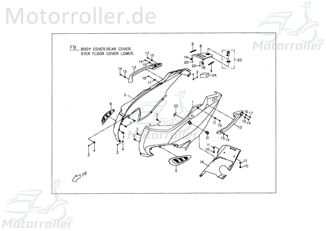 PGO TR3 50 Lufteinlass rechts schwarz Lüftung Kühlung links C162G001650 Motorroller.de Sitzverkleidung PGO 50ccm-2Takt Mokick Ersatzteil