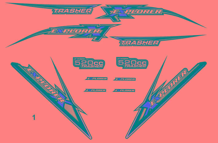 SMC Sticker Set Trasher 520 Aufkleber TRASHER520-STICKER Motorroller.de Ersatzteil Service Inpektion Direktimport