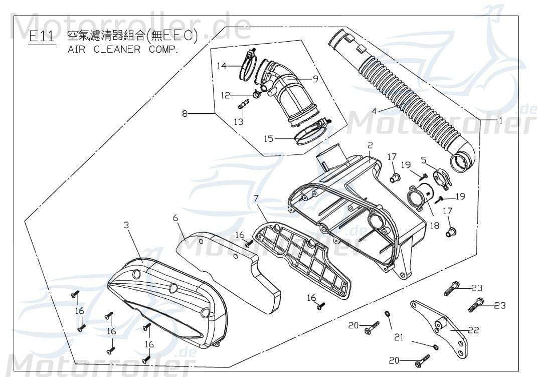 PGO Bugrider 200 Luftfilter 200ccm-4Takt Luftfilterkasten 200ccm 4Takt X22620300000 Motorroller.de Luft-Filter Luftfiltergehäuse Luftfiltermatte Buggy