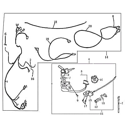 Abdeckung Zündschloss Rex RS500 Abdeckhaube 50ccm 4Takt Motorroller.de Kappe Deckel Schutz Verkleidung Platte Cover Blende Schutzhaube 50ccm-2Takt
