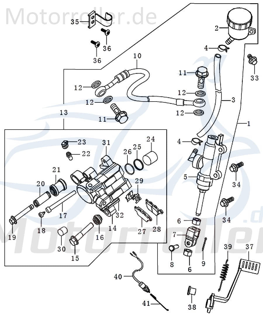 Kreidler STREET 125 DD Halteklammer Clip 125ccm 4Takt 91375 Motorroller.de Schelle Klemmschelle Befestigungsschelle Schraubschelle Halteclip Scooter