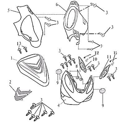 Frontverkleidung oben Sport blau Dekor 700605