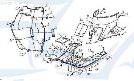 Gummischutz Batterie Fussraumverkleidung 50cc 730352
