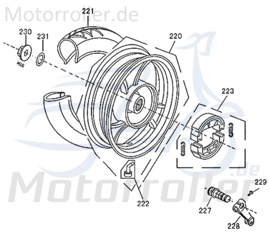SMC Bundmutter M16 Jonway Florett 2.0 50 City 90307-16000-03 Motorroller.de Sechskantmutter Flanschmutter Sechskant-Mutter Flansch-Mutter Bund-Mutter