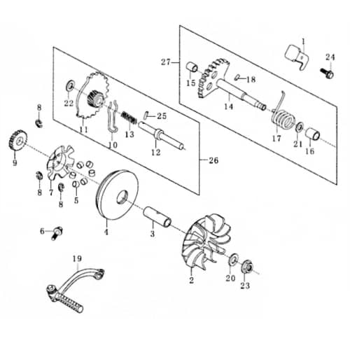 Bundmutter M12x1-25 weiss verzinkt Rex Imola 125 79102 Motorroller.de Sechskantmutter Flanschmutter Sechskant-Mutter Flansch-Mutter Bund-Mutter