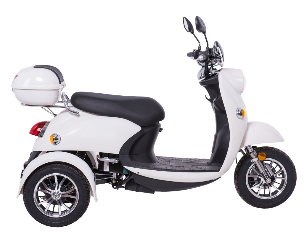 Dreirad Scoody E Trike ZT-63B 25 km/h weiß Graphen-Akku 650 Watt Elektroroller E-Scooter E-Roller Dreiradroller