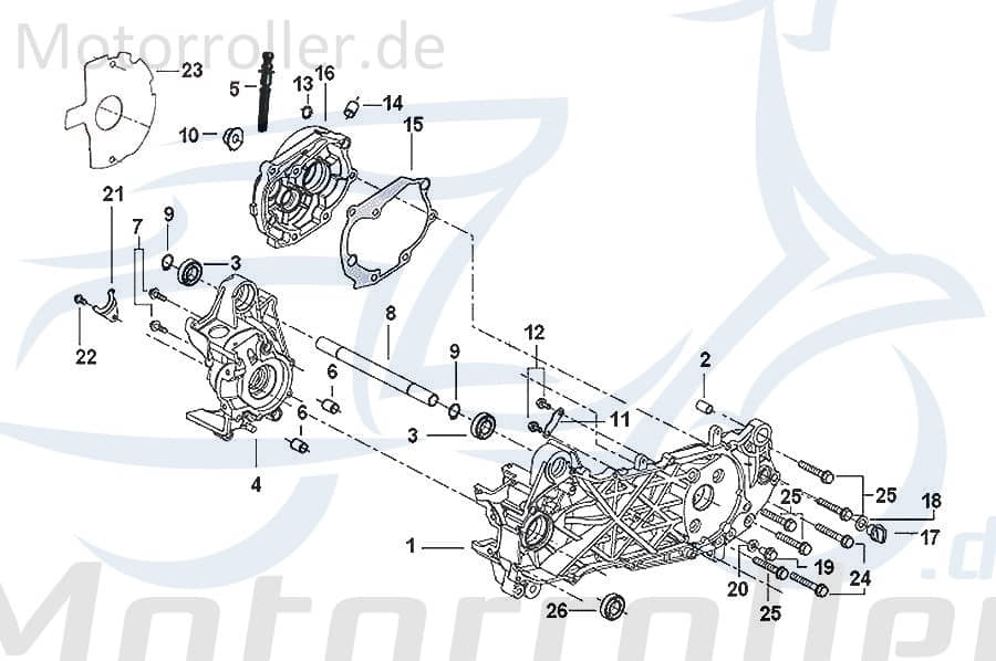 CPI Getriebeabdeckung Generic 50ccm 2Takt 18101B09F000 Motorroller.de Kupplungsdeckel Getriebegehäuse Gehäusedeckel Variodeckel Variomatikdeckel