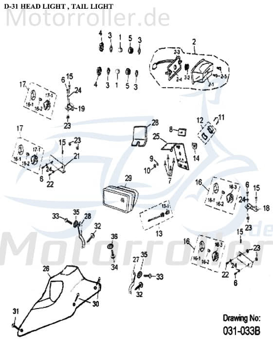 Aeon Cobra 125 RS II Halter rechts Scheinwerfer 33120-162-000 Motorroller.de Quad ATV
