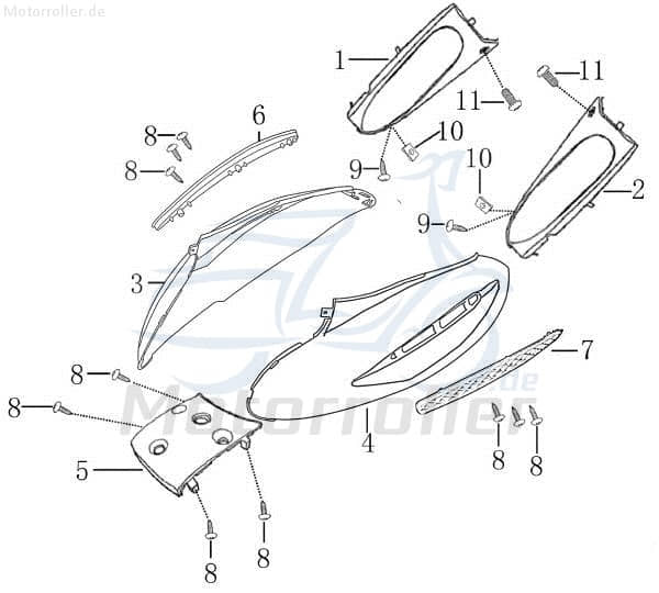 Zierstreifen links Dekorstreifen AGM-MOTORS 1020251-1