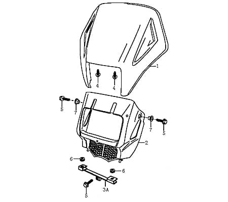Dämpfer Scheinwerferverkleidung Enduro Motorrad 89662