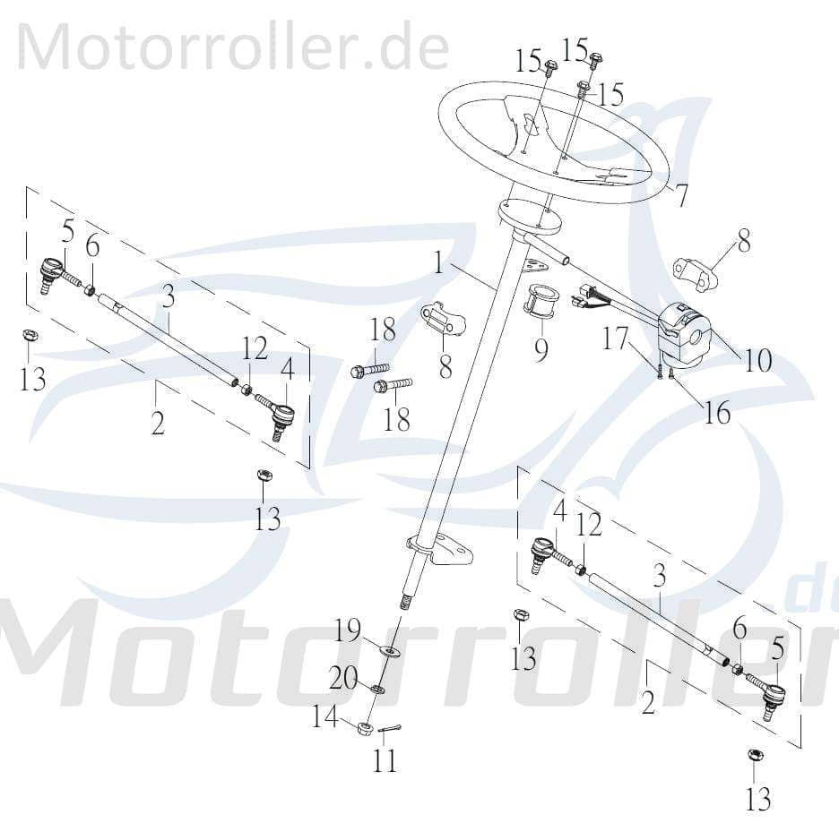 Kreidler F-Kart 170 Lenkrad Quad 100ccm 4Takt 46110-FKO-00 Motorroller.de ATV UTV 100ccm-4Takt Ersatzteil Service Inpektion Direktimport