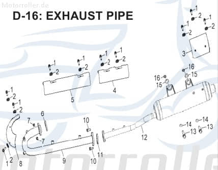 AEON Dichtung Auspuffkrümmer COBRA 350 Quad ATV 350ccm 4Takt Motorroller.de Dichtung-Auspuff Dichtung-Auspuffkrümmer Winkeldichtung Krümmerdichting