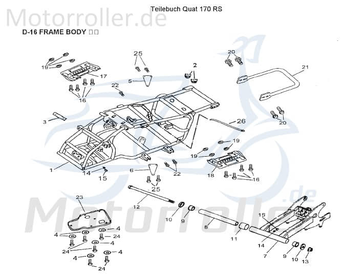 AEON Bundschraube Overland 180 Maschinenschraube 180ccm 4Takt Motorroller.de Flanschschraube Flansch-Schraube Maschinen-Schraube Bund-Schraube Quad