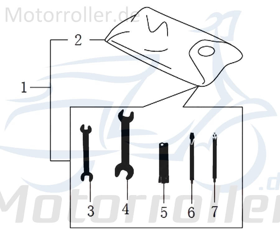 Qingqi STREET 125 DD Werkzeugtasche 125ccm 4Takt 91490 Motorroller.de komplett Borderkzeug Servicewerkzeug 125ccm-4Takt Scooter Ersatzteil Inpektion